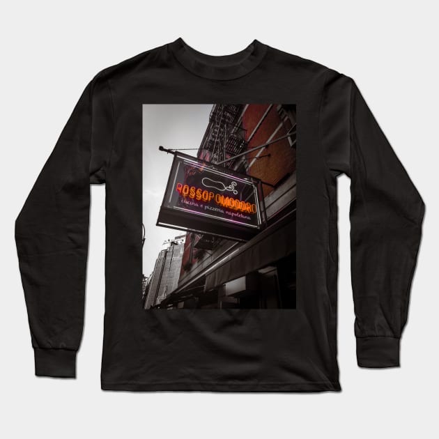 Little Italy Pizza Manhattan New York City Long Sleeve T-Shirt by eleonoraingrid